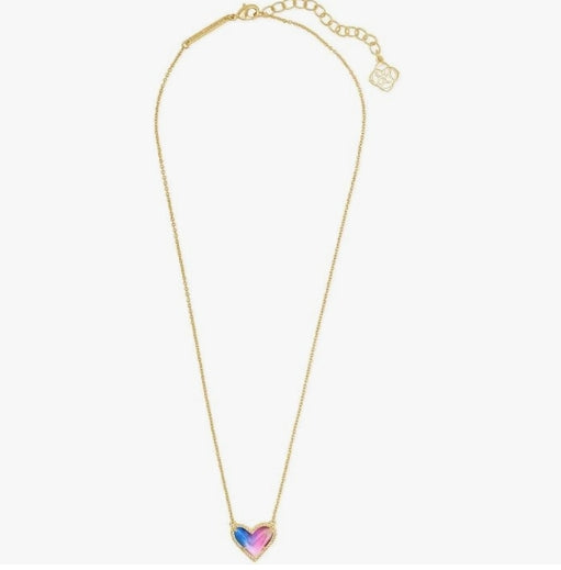 Kendra Scott Ari Heart Adjustable Length Pendant Necklace for Women, Fashion Jewelry