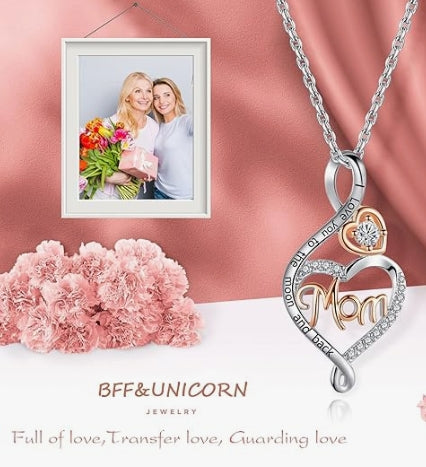 BFF&UNICORN Christmas Gifts for Women, Sterling Silver Mom Nana Grandma Necklace, Birthday Mothers Day Jewelry Gifts for Mom Grandma Wife from Daughter Son